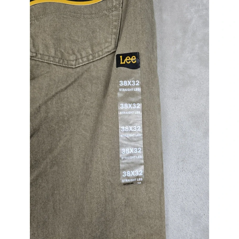 Lee Jeans Mens 38x32 Brown Relaxed Fit Straight Leg Cotton Denim 2055514